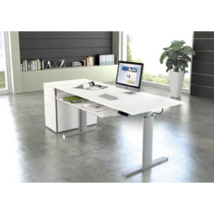 kerkmann Table de bureau assis-debout Move 3 tube, blanc