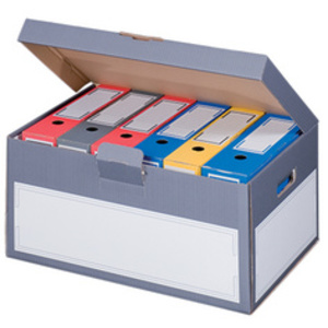 smartboxpro Boîte d'archives à couvercle, gris