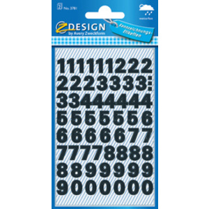 AVERY Zweckform ZDesign Stickers, chiffres 0-9, film noir