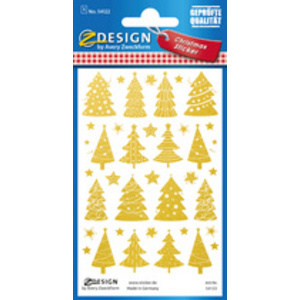 AVERY Zweckform ZDesign Stickers de Nöel 'Arbres de Noël'