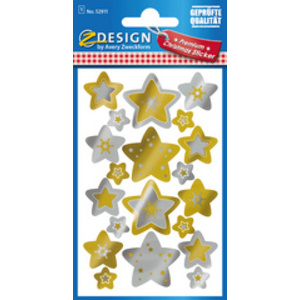 Avery Zweckform ZDesign Stickers de Noël étoiles, gaufré