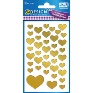AVERY Zweckform ZDesign Sticker CREATIVE 'Coeurs', doré