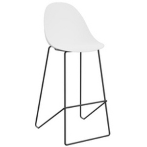 PAPERFLOW Chaise de bar 'VOID', set de 2, blanc/noir