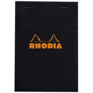 RHODIA Bloc agrafé No. 13, format A6, quadrillé 5x5, noir