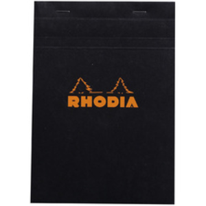RHODIA Bloc agrafé No. 16, format A5, quadrillé 5x5, noir