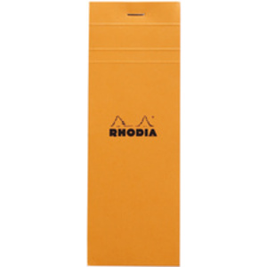 RHODIA Bloc agrafé No. 8, 74 x 210 mm, quadrillé 5x5, orange