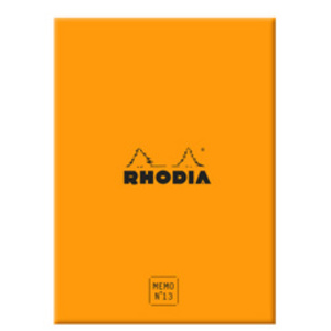 RHODIA Bloc mémo No. 13, 115 x 160 mm, ligné, orange