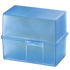 HAN Boîte à fiches, A7 paysage, plastique, bleu translucide