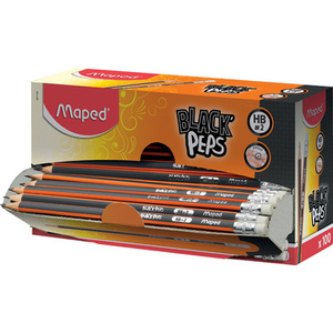 Maped Crayon BLACK'PEPS, avec gomme, boîte présentoir de 100