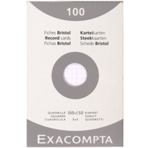 EXACOMPTA Fiches bristol, 100 x 150 mm, quadrillé, jaune