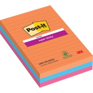 Post-it Bloc-note adhésif Super Sticky Notes, 101 x 152 mm  - 20175