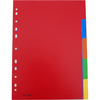 proOFFICE Intercalaires en plastique, uni, A4, 5 touches - 56734