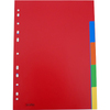 proOFFICE Intercalaires en plastique, uni, A4, 5 touches - 56734