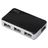 DIGITUS Mini hub USB 2.0, 4 ports, argenté, avec bloc d'ali.