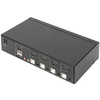 DIGITUS Commutateur KVM, 4 ports, simple affichage, 4K, HDMI