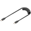 DIGITUS Câble spiralé USB 2.0, USB-C - USB-C, 1,0 m