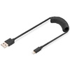 DIGITUS Câble spiralé USB 2.0, USB-A - Lightning, 1 m