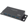 LogiLink Hub USB 3.0 pour un montage mural, 4 ports, boîtier