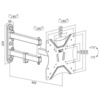 LogiLink Support mural pour TV Full Motion,58,42 - 106,68 cm