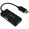 LogiLink DisplayPort 4K vers adaptateur DVI/HDMI/VGA, noir