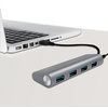 LogiLink Hub USB 3.0, 4 ports, boîtier en aluminium, gris