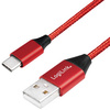 LogiLink Câble USB 2.0, USB-A - USB-C mâle, 0,3 m, rouge