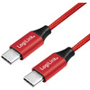 LogiLink Câble USB 2.0, USB-C - USB-C mâle, 0,3 m, rouge