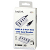 LogiLink Hub USB 3.0 + lecteur de carte, 3 ports, argenté