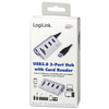 LogiLink Hub USB 3.0 + lecteur de carte, 3 ports, argenté