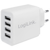 LogiLink Chargeur secteur USB, 4x USB, 24 watts, blanc