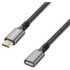 LogiLink Rallonge USB 3.2 Gen1, boîtier alu, 2 m, noir/gris