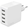 LogiLink Chargeur secteur USB, 4x USB-A, 24 watts, noir