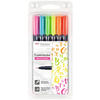 Tombow Stylo de calligraphie Fudenosuke fluo, kit de 6