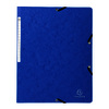 EXACOMPTA Chemise à élastiques, A4, carton, bleu - 55733