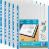 Oxford Pochettes perforées, A4 avec bords colorés, PP, bleu - 54422