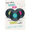 SUSY CARD Carte d'anniversaire Round 'Disques vinyles'