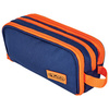 herlitz Trousse à deux compartiments université, bleu/orange