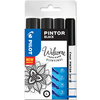 PILOT Marqueur à pigment PINTOR, medium, set de 4 'BLACK'