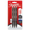 Sharpie Stylo encre gel S-GEL, 0,7 mm, bleu, blister de 3