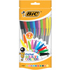 BIC Stylo à bille Cristal Large Multicolor, sachet de 10