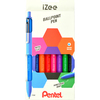 Pentel Stylo à bille rétractable iZee, étui de 8