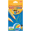 BIC KIDS Crayons de couleur Tropicolors 2, étui carton de 12