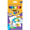 BIC KIDS Crayons de couleur aquarellables Aquacouleur, étui