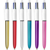 BIC Stylo à bille rétractable 4Colours Shine, tracé: 0,32 mm