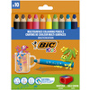 BIC KIDS Crayon de couleur multi-surfaces, étui carton de 10
