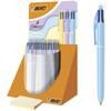 BIC Stylo à bille 4 Colours Pastel, présentoir de 30