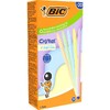 BIC Stylo à bille Cristal Pastel, trait bleu, 20 pièces