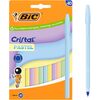 BIC Stylo à bille Cristal Pastel, assorti, blister de 10