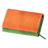 MIKA Portefeuille pour dames, en cuir, couleur : vert-orange