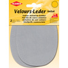 KLEIBER Patch thermocollant en velours, ovale, gris moyen